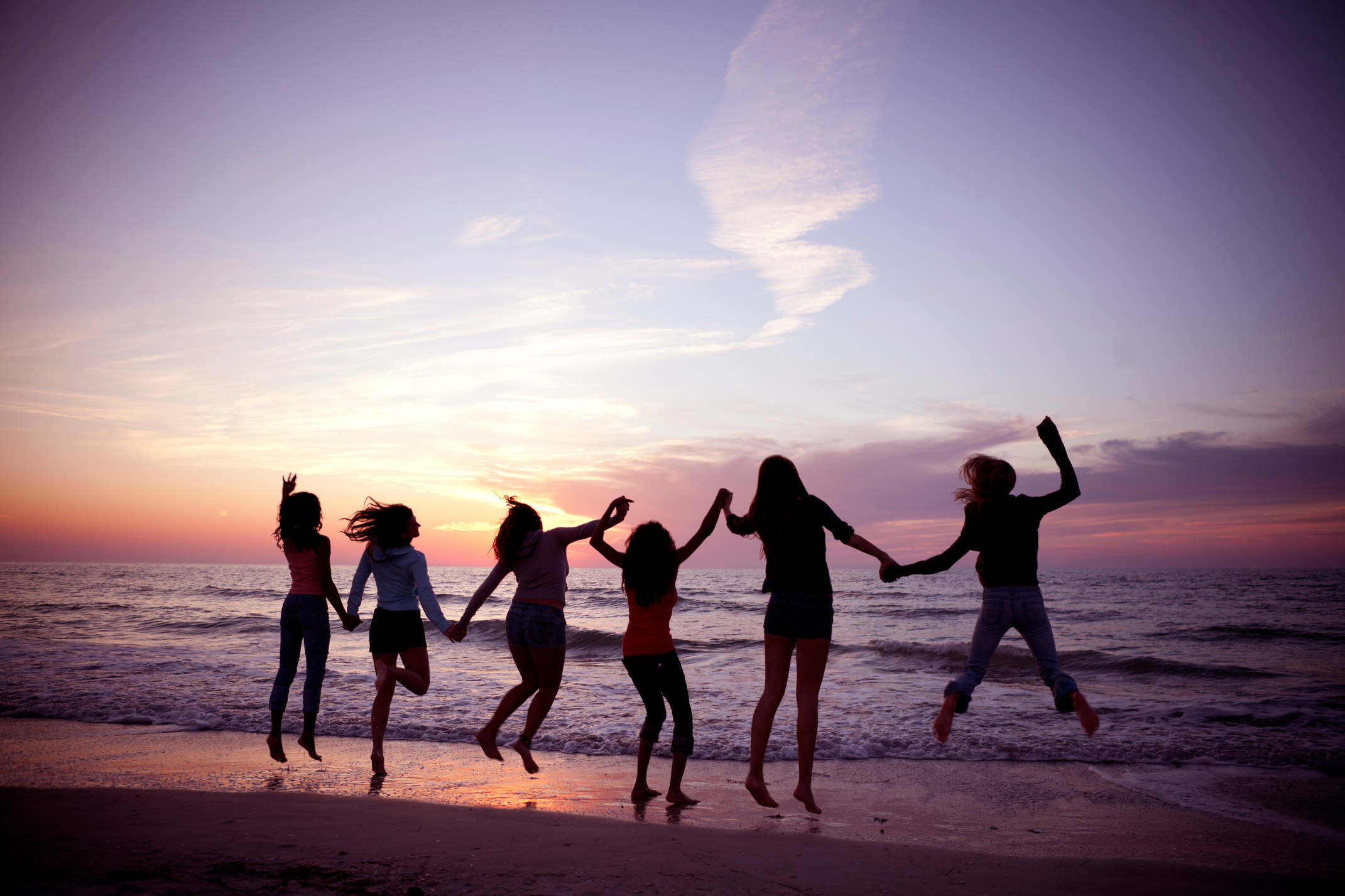 Multi ethnic women at beach